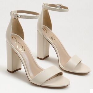 Sam Edelman Cream Ankle Strap Heels